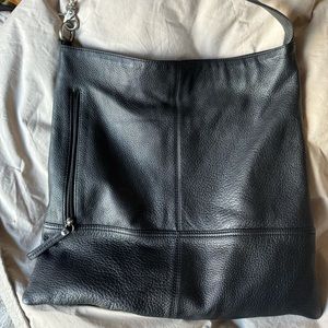 Black Leather Hobo Bag Shoulder Bag
